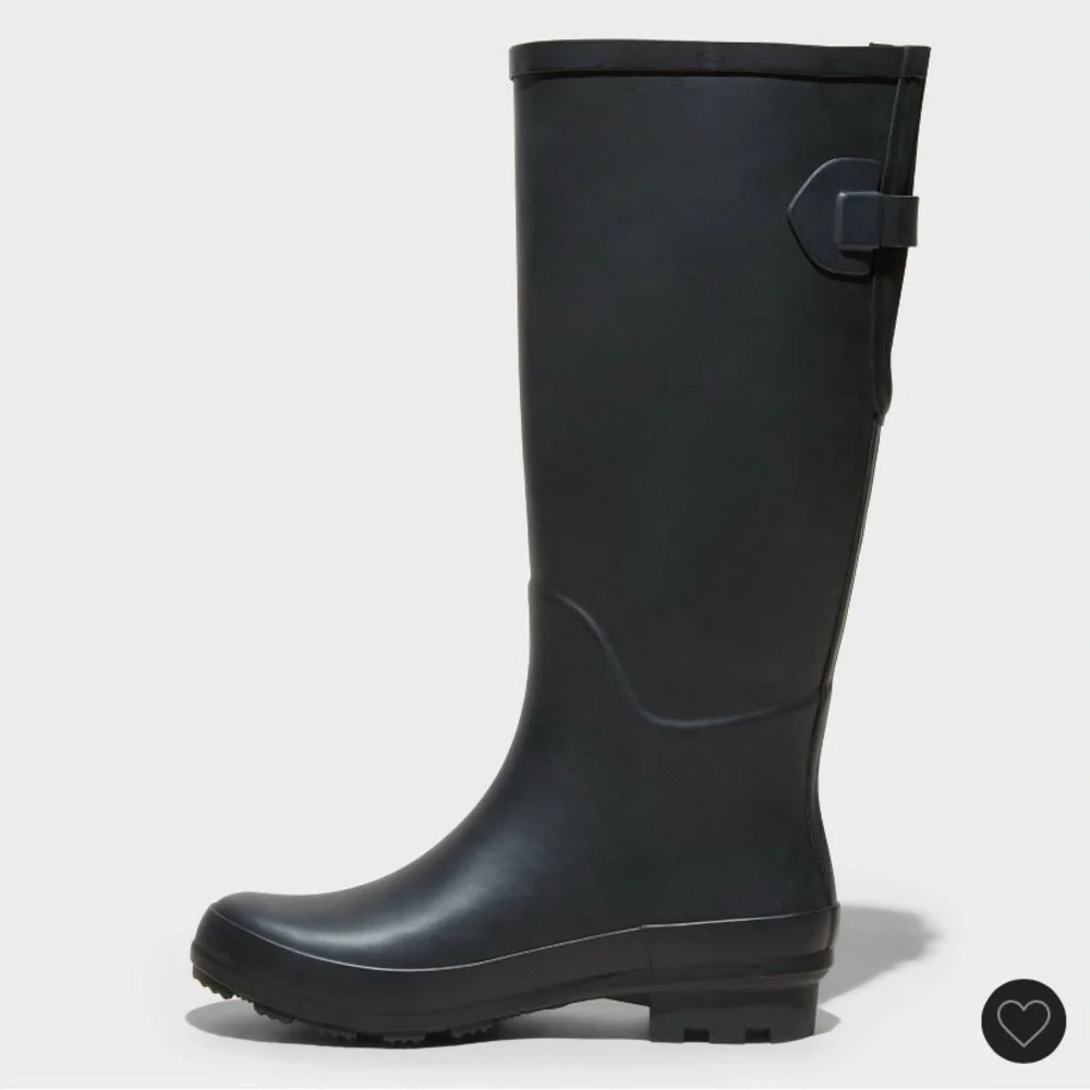 Women River Tall Rain Waterproof Boots Blck size 8 - Picture 2 of 9